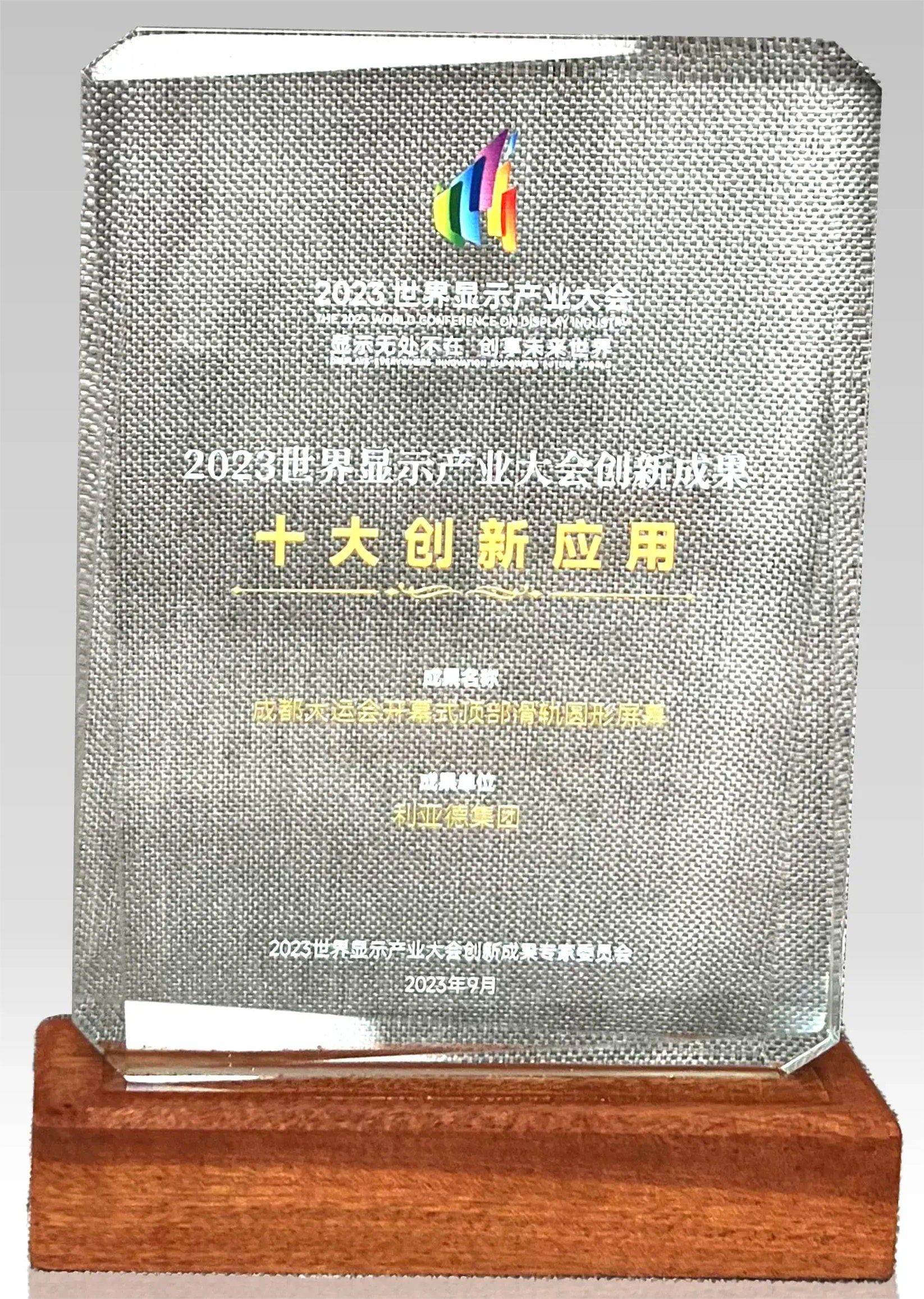 世界显示产业大会十大创新应用奖